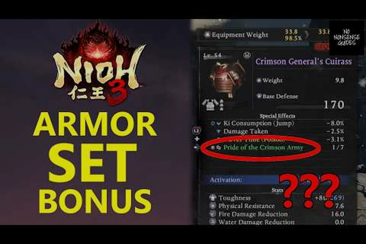 Nioh 3 Set Bonuses List: Grace Sets and Ethereal Gear
